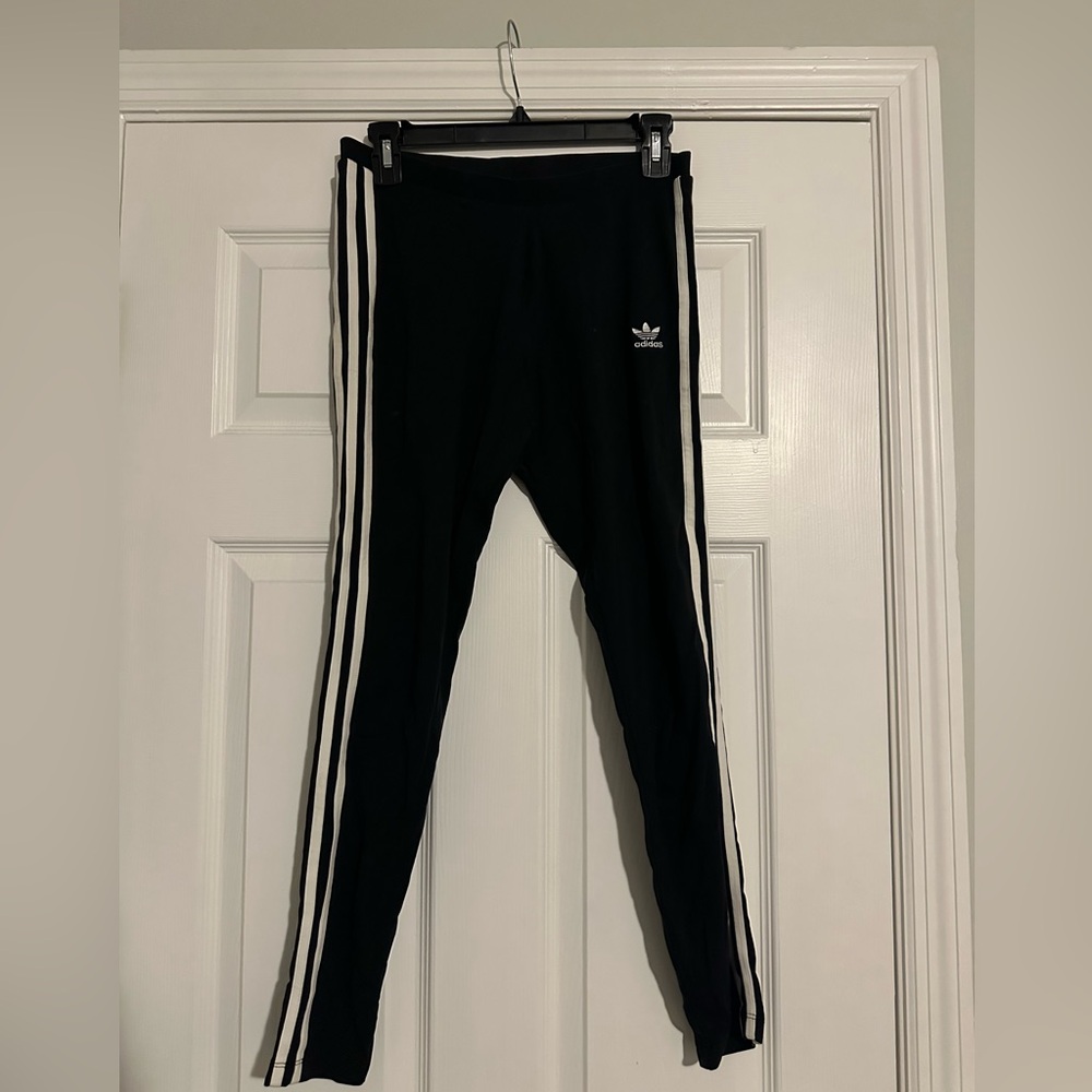 Adidas Black and White Leggings for Active Comfort